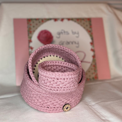 Handmade Crochet Storage Basket Trio
