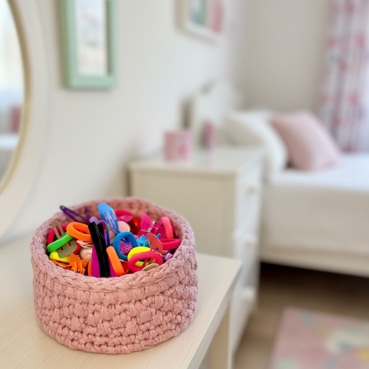 Small Trinket Basket | 10cm Crochet Storage Basket