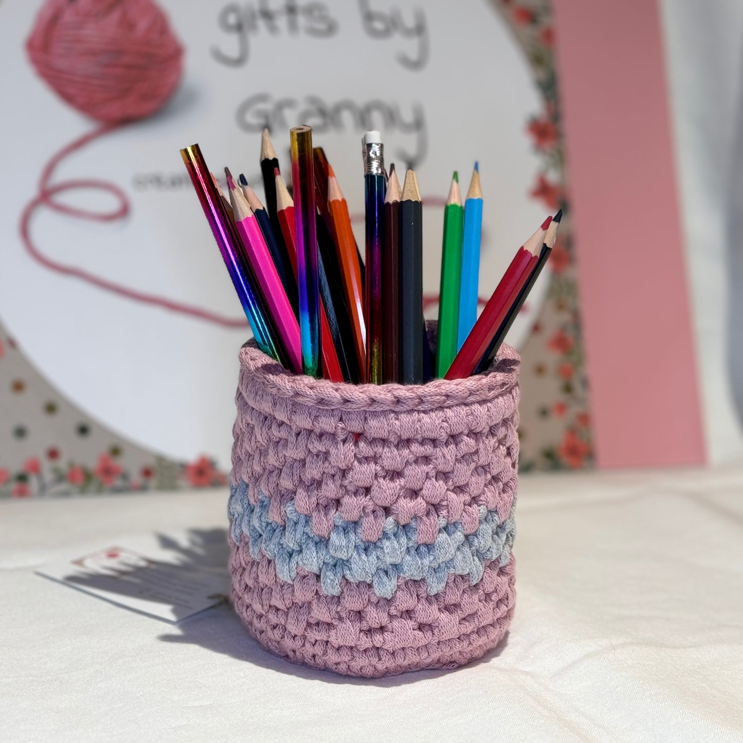 Handmade Crochet Pencil Pot