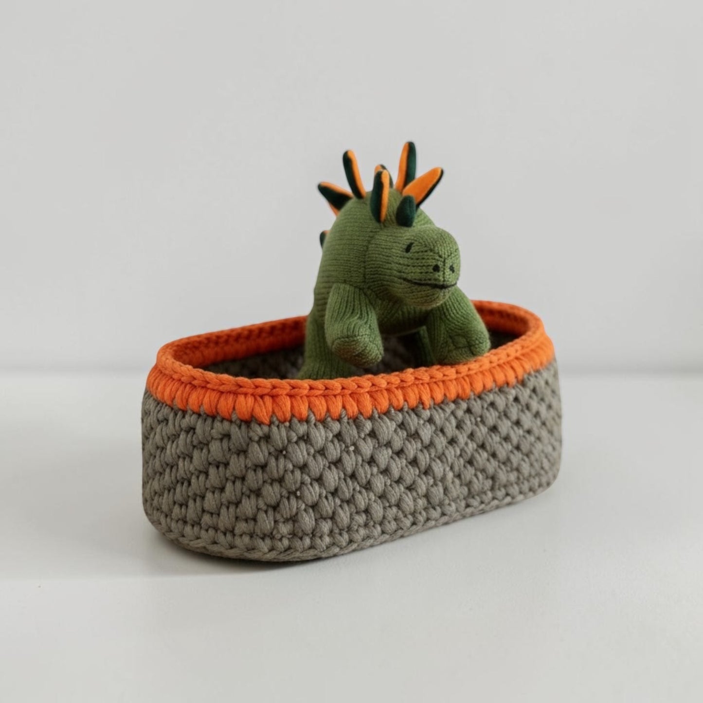Large Crochet Nursery Storage Basket | Dino Den